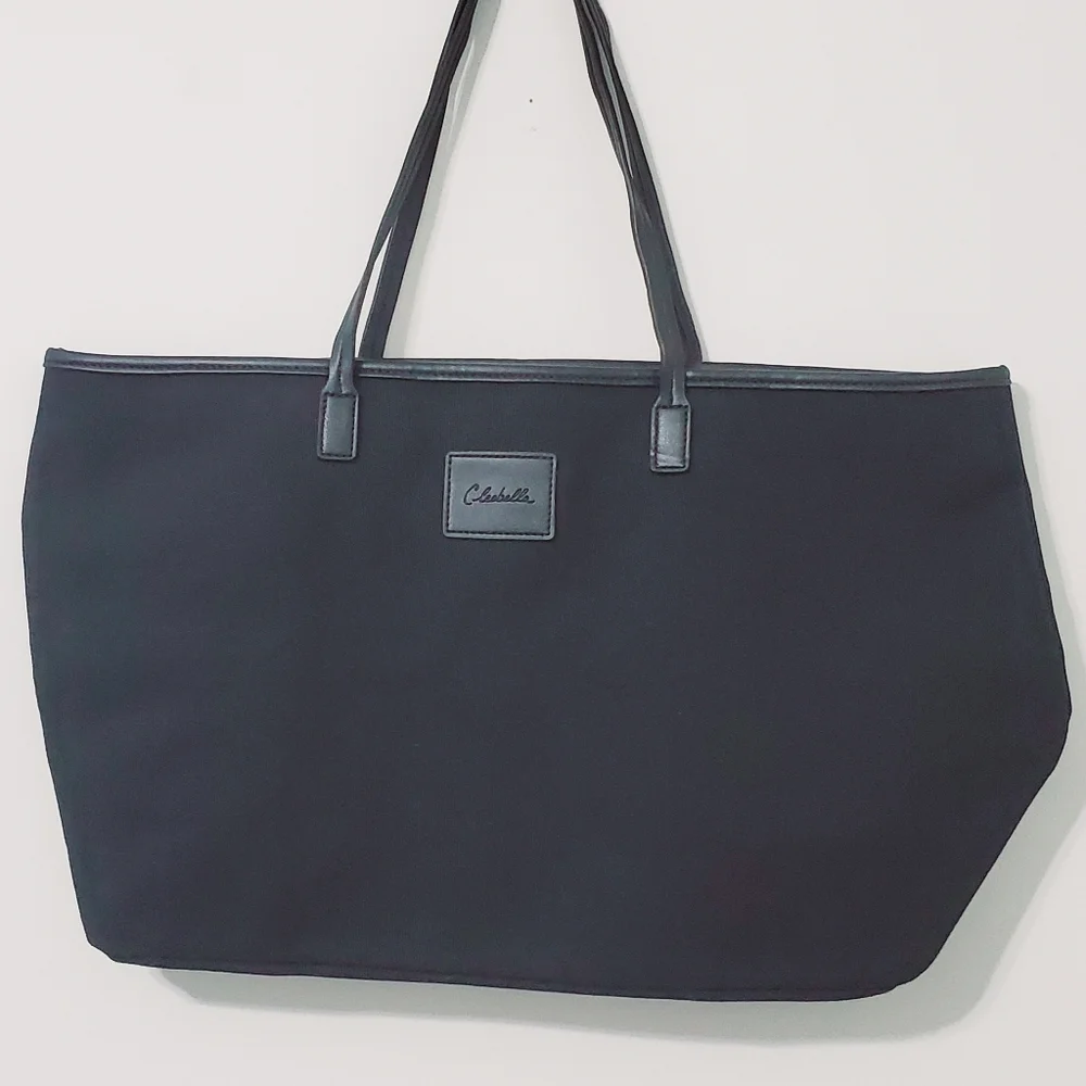 Cleobella Large Black Canvas Tote Shoulder Bag